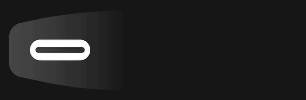 USB-C connector icon on a dark background, showing the oval shape and inner design.