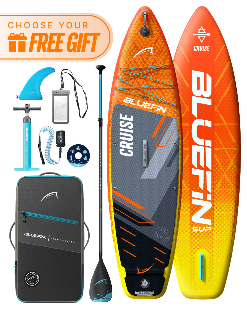 <tc>Cruise</tc> Tabla de paddle surf hinchable de 10'8" (3,25 m) - Naranja