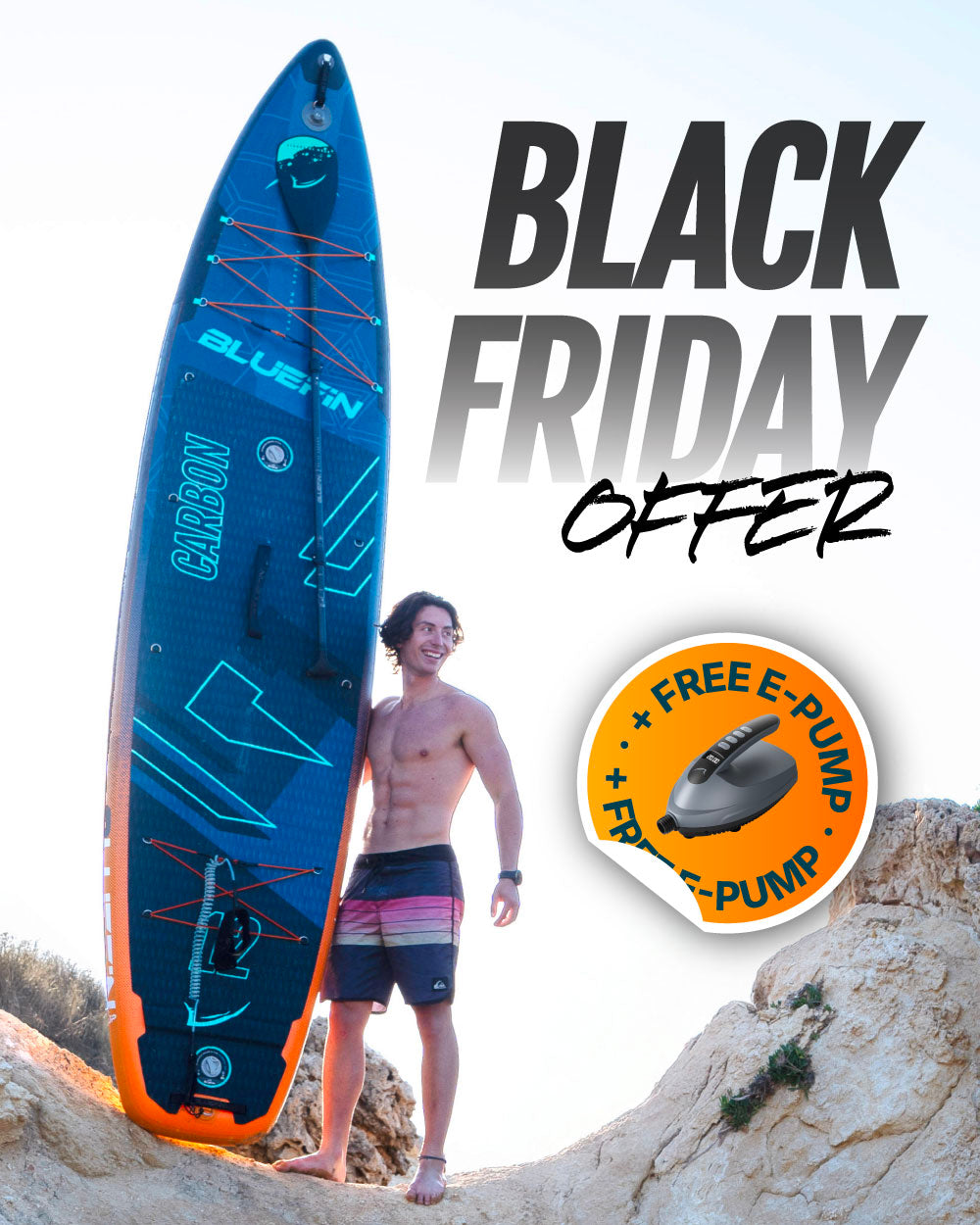 Tabla de Paddleboard Inflable Premium Orange Carbon 12'