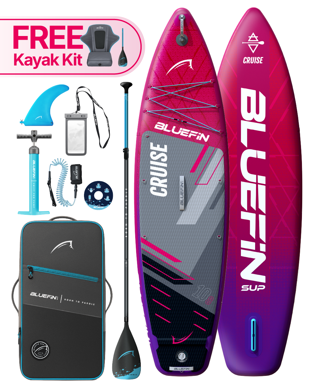 Cruise 10'8 Inflatable Paddleboard SUP - Red